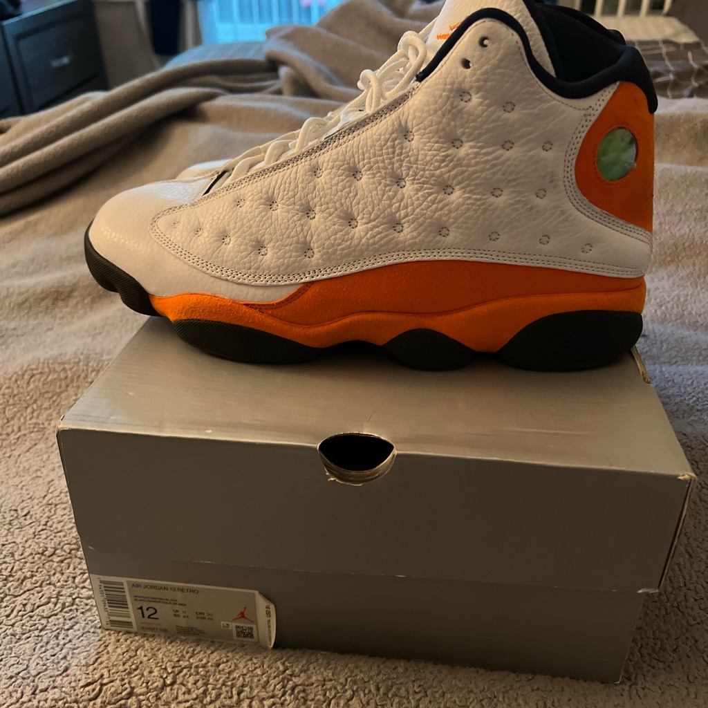 Jordan Men's White, Black And Orange Sneakers